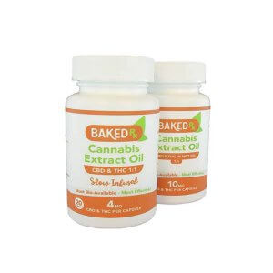 4mg + 10mg CBD/THC 1:1 Caps by Baked Edibles